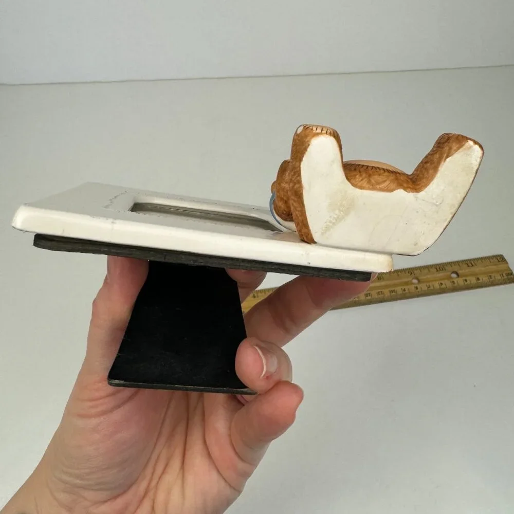 Vtg Terragrafics Kid Bear Teddy Miniature Tabletop Pic Frame Square Minimal READ